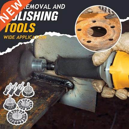 1PC Rust Removal Steel Rotary Joint Knot Flat Wire Wheel Cup