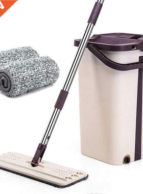 New Kitchen Floor Cleaner Flat Squeeze Spray Mop Bucket Hand