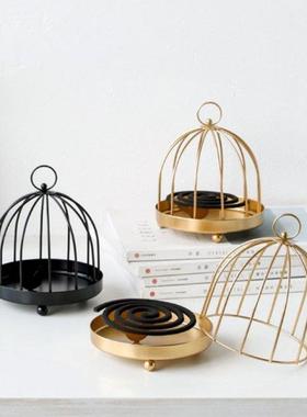 Nordic Style Metal Iron Mosquito Coils Holder Birdcage Shape