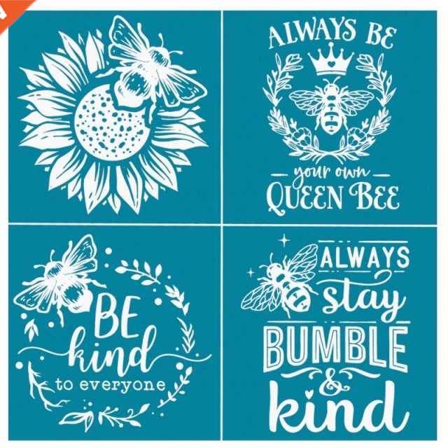 sunflower bee self-adhesive silk screen printing stencil mes