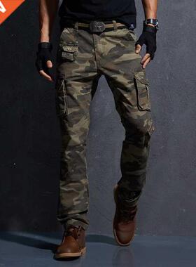 Spring Military Cargo Tactical Pants Cotton Casual Camouflag