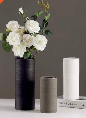 Vase Ceramc Black Vase For Flower Morden Room Decoraton Fl