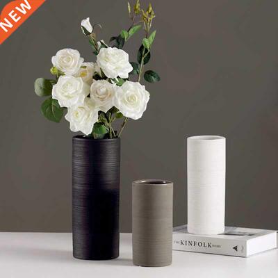 Vase Ceramc Black Vase For Flower Morden Room Decoraton Fl