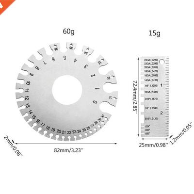 2 Pcs Sheet Metal Wire Thickness Gauge Stainless Steel Stora