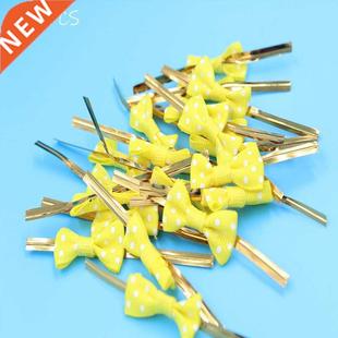 Tie Wrapping Golded New Bowknot Bow Wire Binding 100Pcs