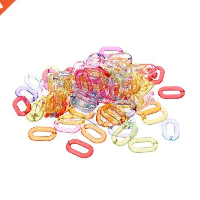 100Pcs/Pack Plastic Bird Stand Chain Open Link Parrot Clips