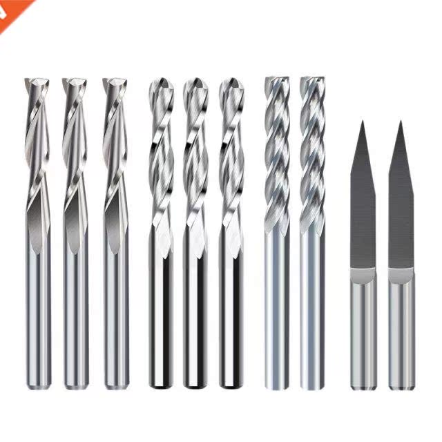 10 Pcs Engraving Bit Set Mixing End Mill Cutter CNC Straight