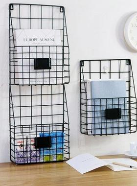 Wall-mounted Grid Hanging Rack Newspaper Magazine File Iron