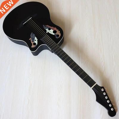 stock 38 inch round back 6 string electric acoustic guitar
