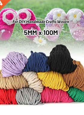 11 Color M 5mm Cotton Twisted Rope Macrame Cord Thread DI