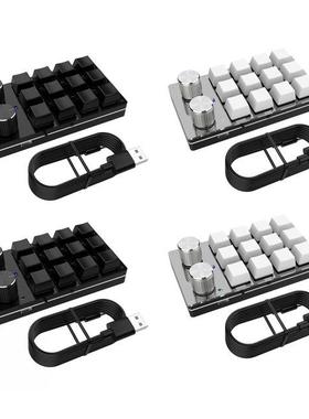 Custom Gaming Keyboard Knob 12 Key + 2 Knob Programmable Hot