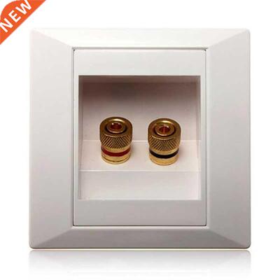 SODIAL(R)Wall Socket Connection Port with 2 Jack Speaker Whi