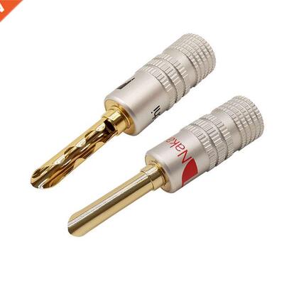 2Pcs Sawtooth Type 4mm Banana Plug Connector Screws Gold-Pla