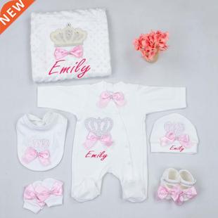 Baby Rompers Newborn Personalized Name Girl Blanket Emb Suit