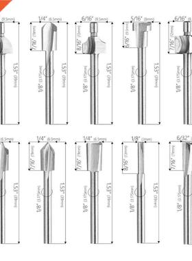 *10pcs HSS Router Bits Wood Cutter Milling Fits Dremel Rotar