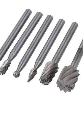 6PCS HSS Rotary Multi Tool Burr Routing Router Bit Mill Cutt