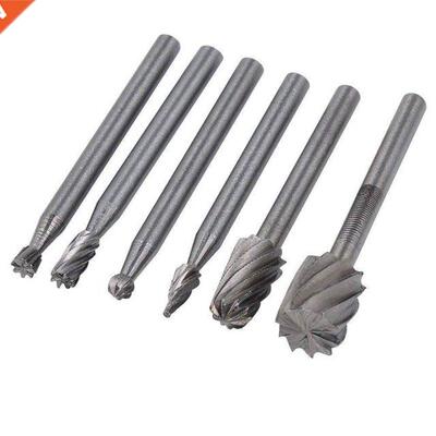 6PCS HSS Rotary Multi Tool Burr Routing Router Bit Mill Cutt