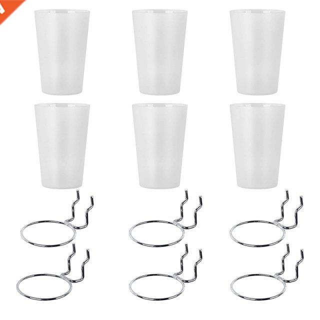 6 Sets Pegboard Bins with Rings Style Pegboard Hooks with Pe