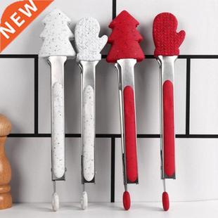 Silicone BBQ Grilling Tong Christmas Kitchen Cooking Salad B