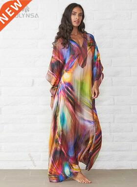 Boho Quick-drying Long Kaftan Bikini Cover-ups Retro Plus Si