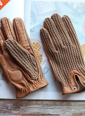 Summer Motorcycle Riding Leather Driving Gloves Men's Touch