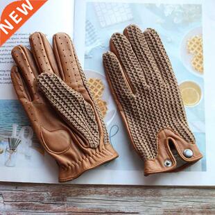 Summer Motorcycle Riding Leather Driving Gloves Men's Touch