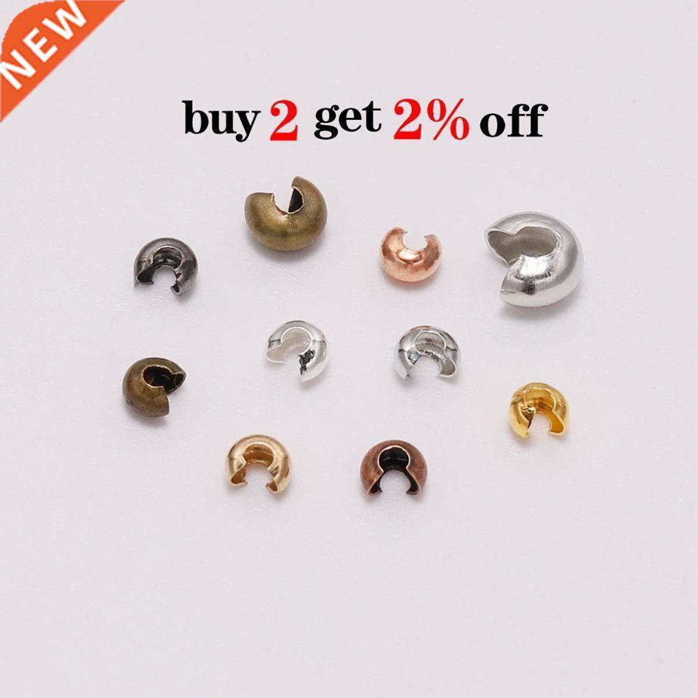 100pcs/lot copper round covers crimp end beads dia  4 5 mm