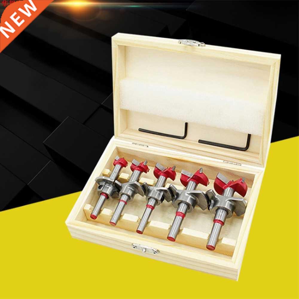 5pcs15-35mm Wood Cutter Hex Wrench Hole Saw With Wood Box W