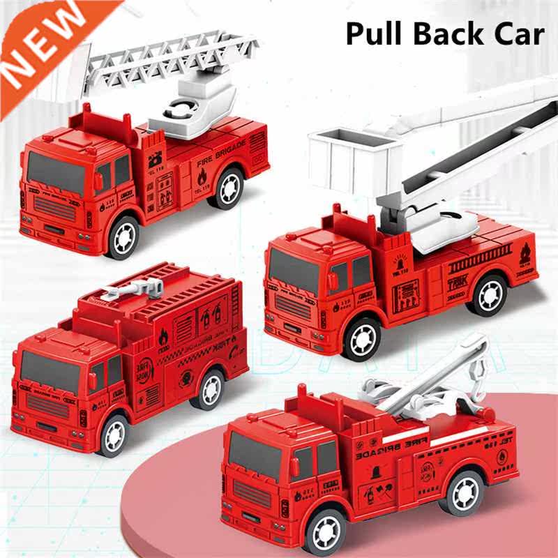 4pcs/set fire truck car toys retro pull back car random 4 co