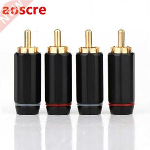 4pcs Gold Plated RCA Connector Audiophile Plug Audio Phono h