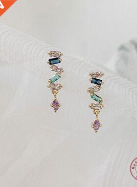 925 Sterling Silver Simple Snake Stud Earrings Women Pav&eac