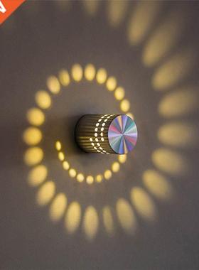 Colorful RGB Spiral Hole LED Wall Light Effect Wall Lamp Wit