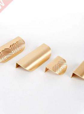 Leaf Shape Brass Gold Cabinet Pulls Furniture Handles Copper
