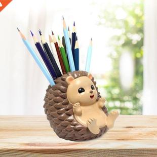 Pencil Pot Mobile Desk Pho Desktop Pen Resin Hedgehog Holder