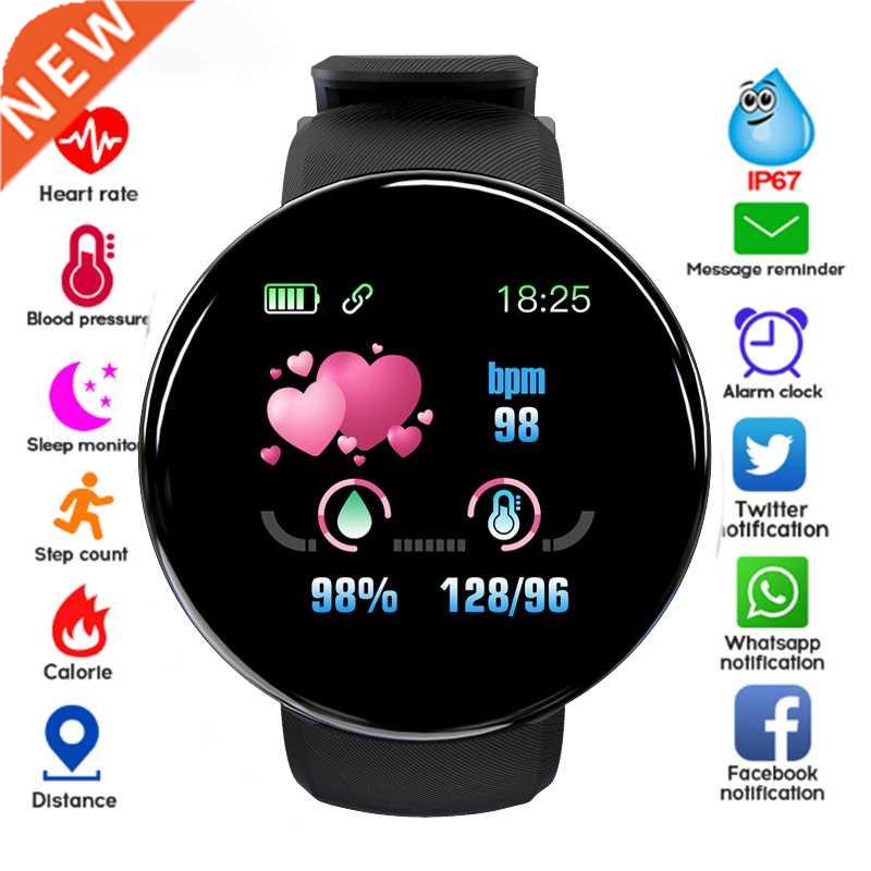 New Smart Watch Men Women Smart Bracelet LED D18 Smartwatch