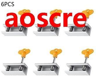 6 sets Household Hardware Window Security Key Lock Sliding D