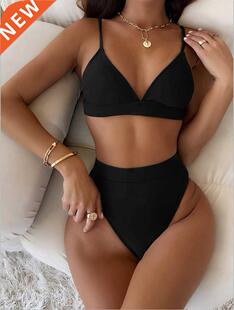 High Waist Thong Bath Swimwear Bikini Women Push Swimsuit