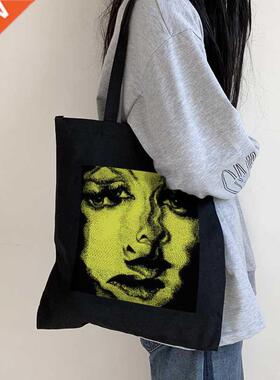 Horror women canvas bag punk Vintage dark large capacity ins