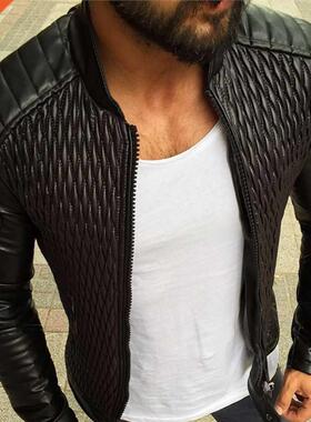 Fashion men leather jacket Spring autumn Casual PU coat mens