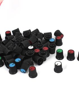 60 Pcs 6mm Knurled Shaft Assorted Color Potentiometer Rotary