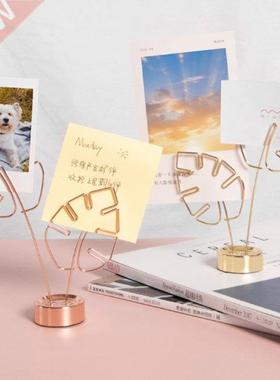 1Pc Leaf-shaped Clip Table Card Memo Holder Stand Photo Clip