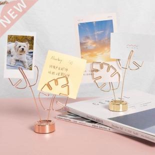 Clip Table Stand Leaf Photo Holder shaped Memo 1Pc Card