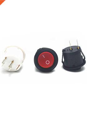 10pcs Red Black White ON/OFF Round Rocker Toggle Switch 6A/2
