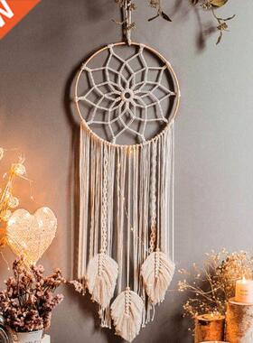 Bamboo Ring Dream Catcher Cotton Woven Tapestry Bohemian Wal