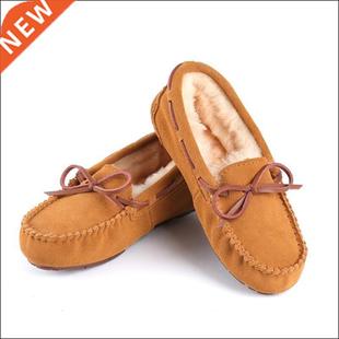 Winter Warm 2022 Leather Women Genuine Flat Shoes
