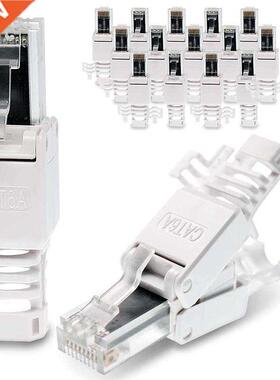 16 Pieces Network Connectors, Tool-Free CAT6A RJ45 LAN UTP C