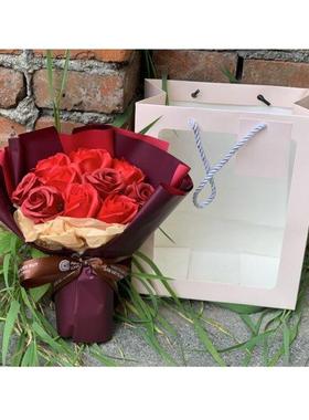 Artificial Flower Bouquet Simulation Rose Fake Flowers Bath