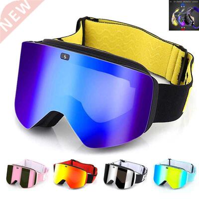 Ski Goggles with Magnetic Double Layer Polarized Lens Skiing