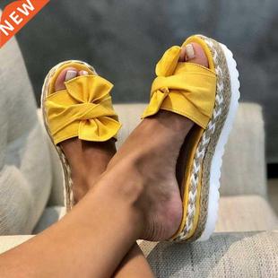 Women Bow Sandals Shoes 2021 Platform Slippers