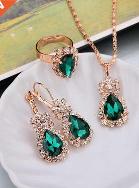 Water Drop White Blue Red Purple Black Rhinestones Jewelry